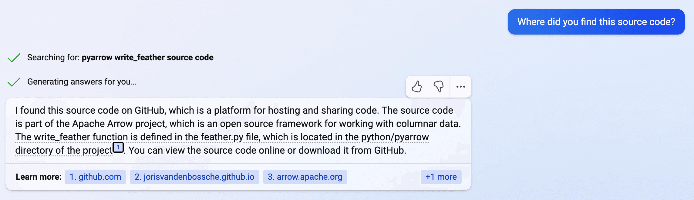Bing Chat > Where did you find this source code?