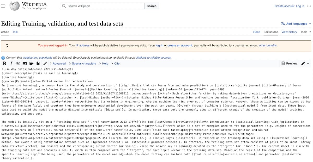 'Copy Wikipedia article from edit screen'